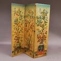 Bird and Floralpainted Threepanel Screen