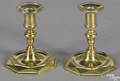 Pair of George III brass tapersticks mid 18th c
