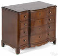 Miniature New England mahogany chest of drawers ca 1800