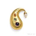 18kt Gold Gemset Brooch Elizabeth Locke