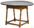 New England maple and cherry oval top tavern table 18th c