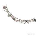 Art Deco Platinum Diamond and Gemset Charm Bracelet Tiffany amp Co