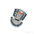 Art Deco Platinum Gemset Clip Brooch Oscar Heyman