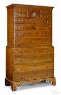 New England Chippendale cherry chest on chest ca 1775