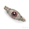 Garnet Carbuncle and Diamond Bracelet