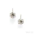 Old Minecut Diamond Earpendants