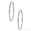 18kt White Gold and Diamond Hoop Earrings Cartier
