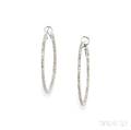 18kt White Gold and Diamond Hoop Earrings