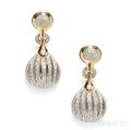 18kt Bicolor Gold and Diamond Earpendants Antonini