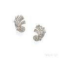 Platinum and Diamond Earclips