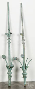 Pair of copper architectural spires