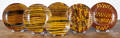 Six pieces of slip decorated Breininger redware plates