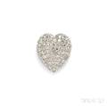 Platinum and Diamond Heart PendantBrooch