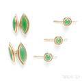 14kt Bicolor Gold and Jade Dress Set