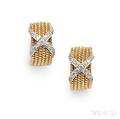 18kt Gold and Diamond Rope Earclips Schlumberger Tiffany amp Co