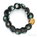 18kt Gold Black Jade and Opal Bracelet Tiffany amp Co