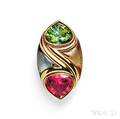 18kt Gold Gemset Clip Brooch Bulgari