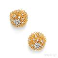 18kt Gold and Diamond Earclips Van Cleef amp Arpels