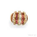 18kt Gold Ruby and Diamond Dome Ring Sabbadini