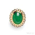 18kt Gold Jadeite and Diamond Ring