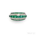 Art Deco Platinum Emerald and Diamond Ring