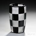 Val St Lambert Checkered Art Glass Vase