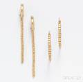 Two Pairs of 18kt Gold Golden Beads Earrings H Stern