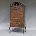Chippendalestyle Mahogany Bonnettop High Chest