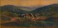 American School 19th Century Hillside Landscape with Cows