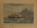 Framed Handcolored Engraving This View of HM Steam Frigate Geyser when off Mt Edgecombe