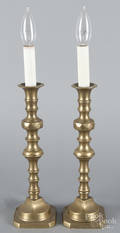 Pair of Victorian brass candlesticks