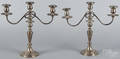 Pair of sterling silver weighted candelabra