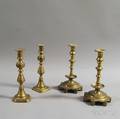Two Pairs of Brass Candlesticks