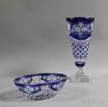 Two Pieces of Cobalt Cuttoclear Glass