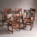 Eight Arts  Crafts Frailerostyle Chairs
