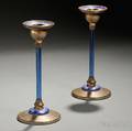 Pair of Tiffany Furnaces Candlesticks