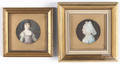Two miniature watercolor on ivory portraits