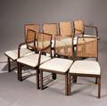 Set of Eight Edward Wormley for Dunbar Janus Collection Dining Chairs