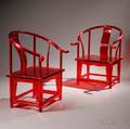 Two Red Quan Chairs by JinR from the Green T House Series