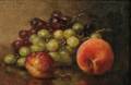 Robert Spear Dunning American 18291905 Still Life with a Peach Plum and Grapes
