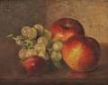Robert Spear Dunning American 18291905 Still Life with Apples Grapes and Plum