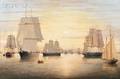 Brian Coole British b 1939 Sailing Ships in Boston Harbor