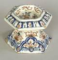 Dutch Delft Polychrome Decorated Salt Cellar