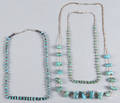 Three Native American turquoise and bead necklaces
