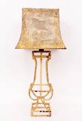 Beige Painted Iron Framed Table Lamp