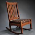 Arts  Crafts Oak Rocking Chair Attributed to L  JG Stickley