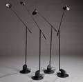 Four Modern Black Floor Lamps