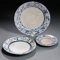 Chelsea Pottery US Plate and Two Dedham Pottery Plates