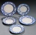 Five Dedham Pottery Rabbit Plates