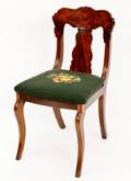 Feathered Mahogany  Needlepoint Side Chair